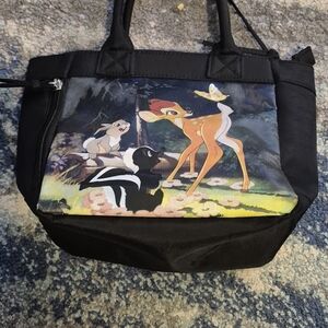 Disney Black Tote Bag with Bambi Print